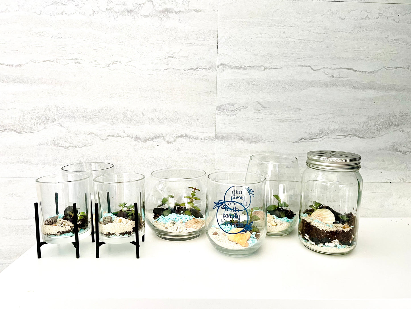 Land & Sea Beach Front, Micro Terrarium with stand